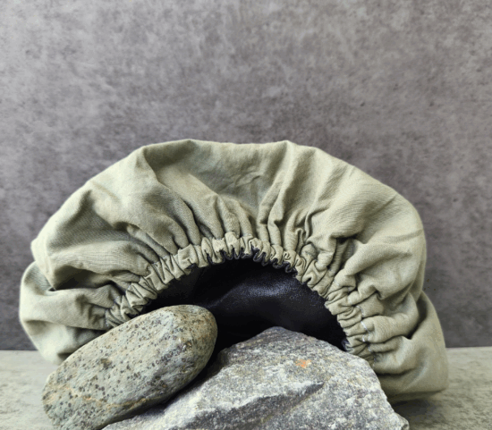 Charlotte pour soins capillaire en tissus OEKO-TEX - vert sauge